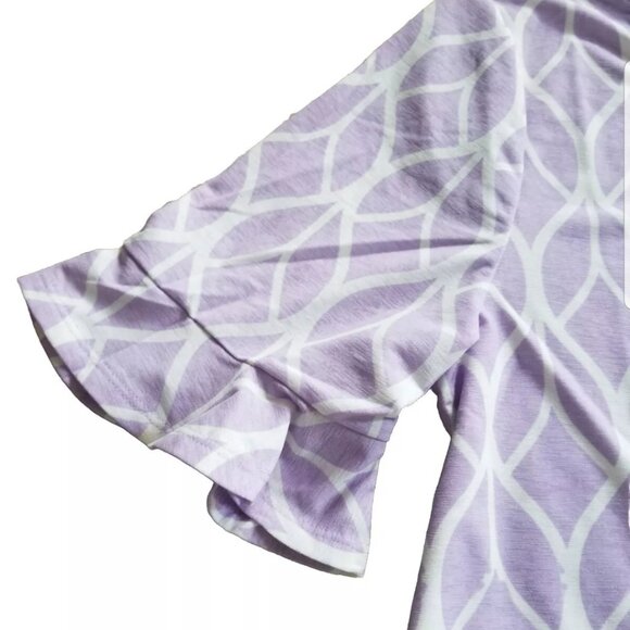 Flirty lilac tunic top with ruffle sleeve size Small/Medium - Picture 2 of 3